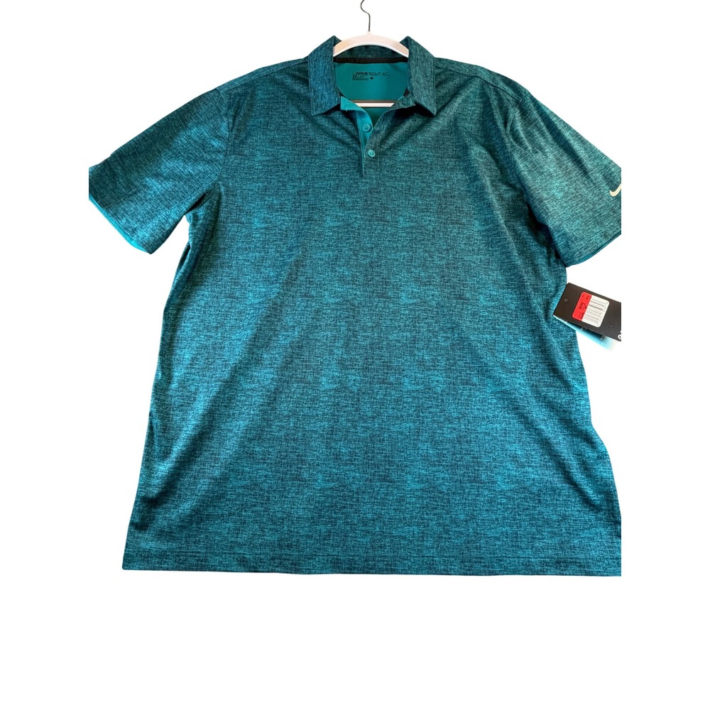 Nike Golf Dri-FIT Polo Shirt Mens Large Teal Space Dye Heather Performance